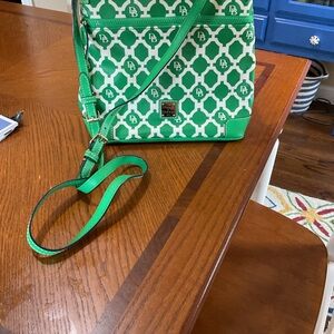 Dooney & Bourke Green and White Crossbody Bag